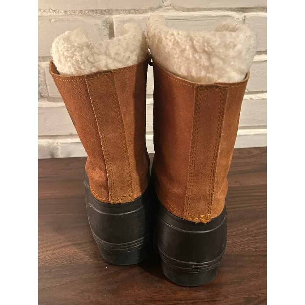 Northwest Territory Mens Duck Boot Waterproof Sherpa Lined‎ Tan Black Size 6